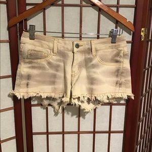 Washed out denim shorts